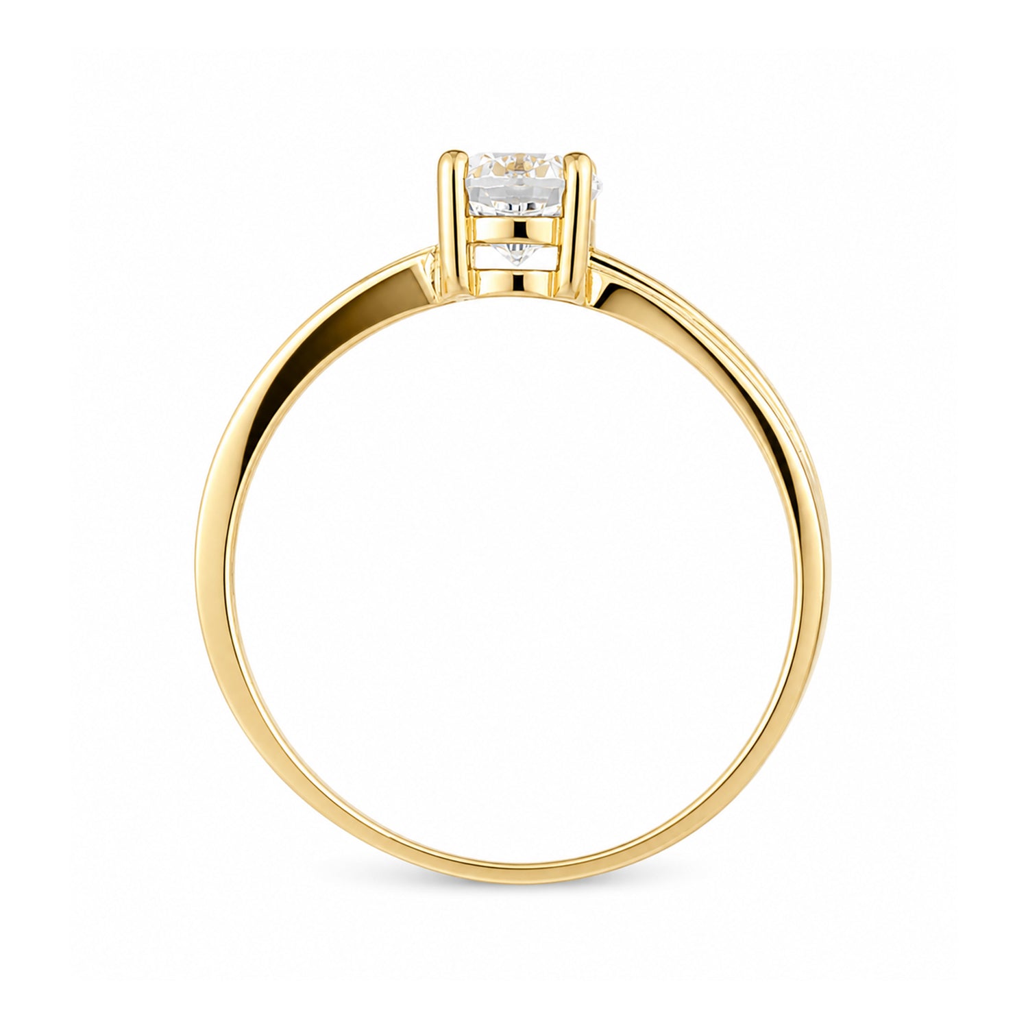 9ct Yellow Gold Cubic Zirconia Crossover Ring