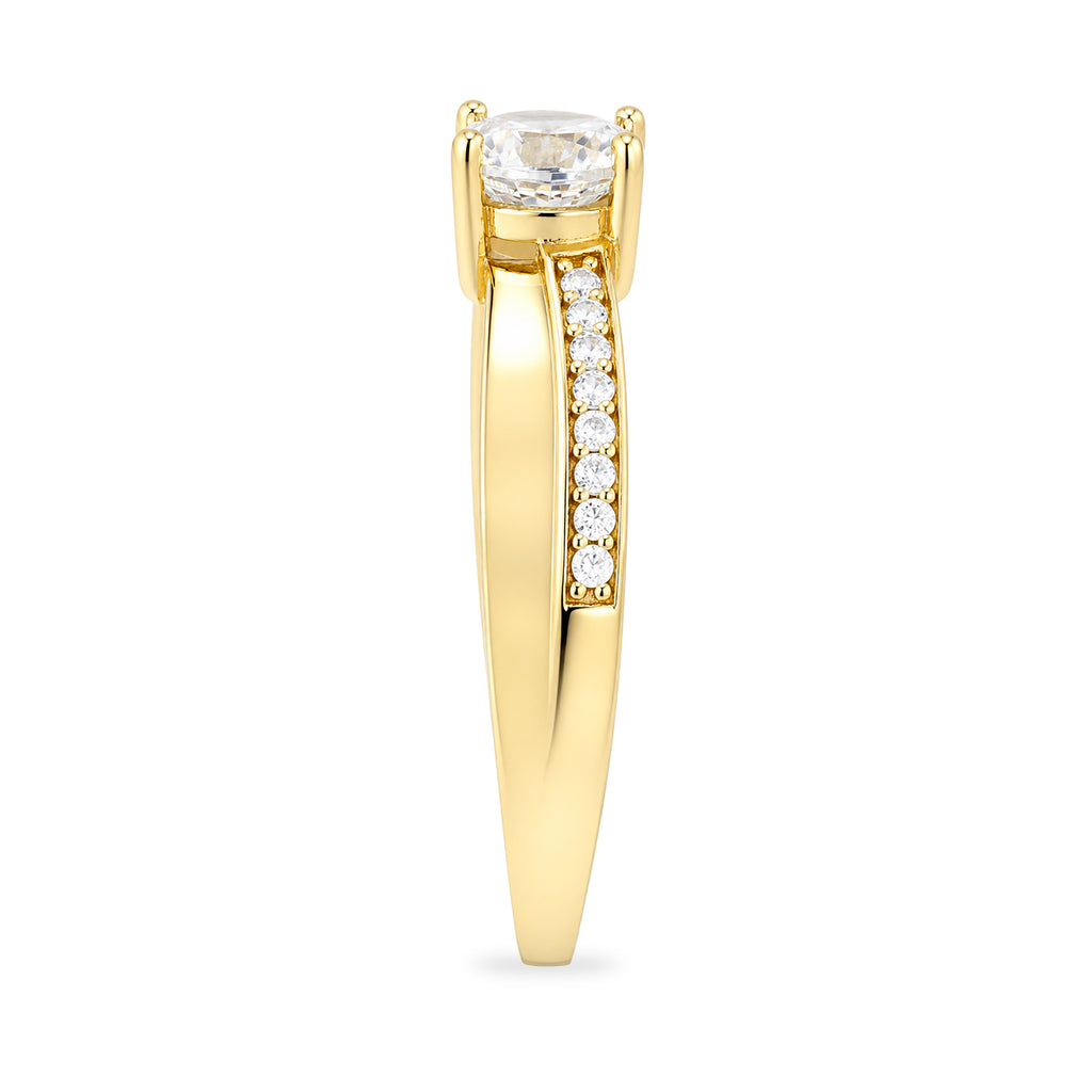 9ct Yellow Gold Cubic Zirconia Crossover Ring