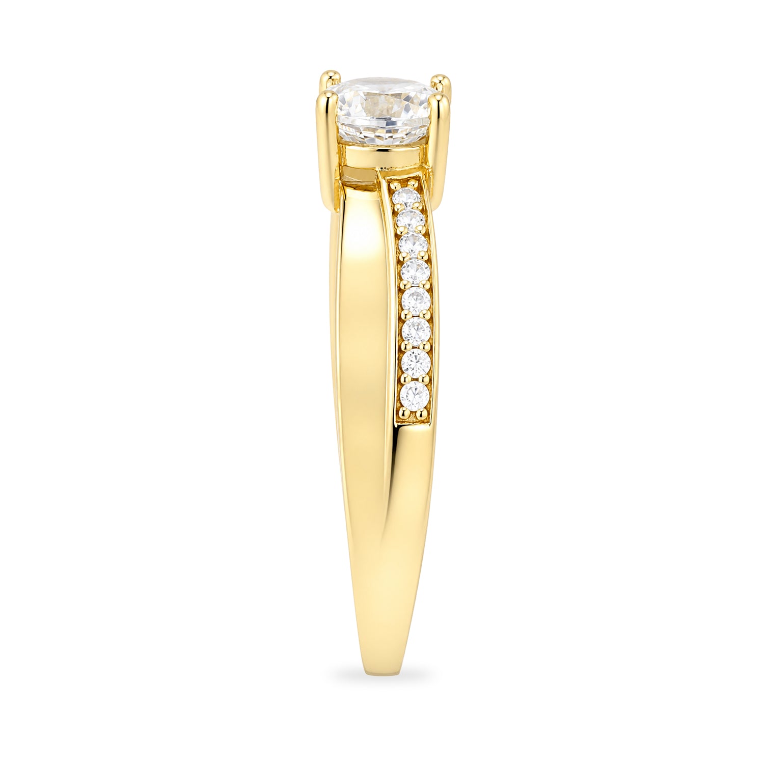 9ct Yellow Gold Cubic Zirconia Crossover Ring