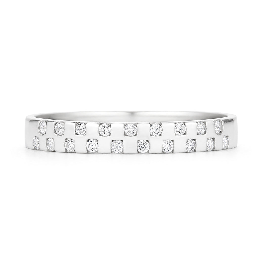 9ct Gold Band Ring with Cubic Zirconia Channel Set