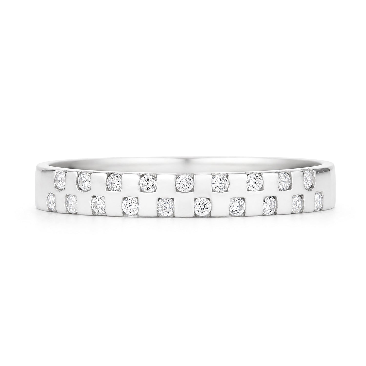 9ct Gold Band Ring with Cubic Zirconia Channel Set