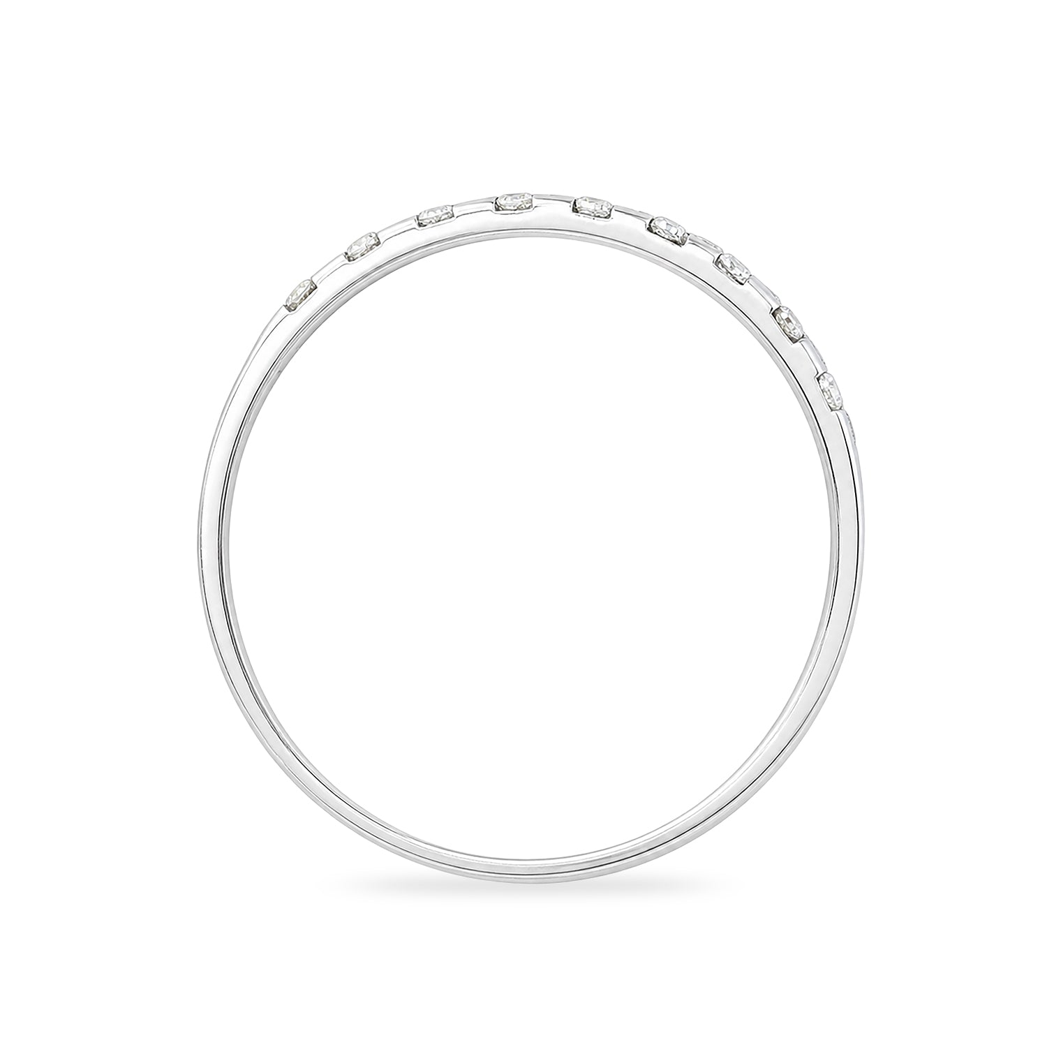 9ct Gold Band Ring with Cubic Zirconia Channel Set