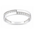 9ct White Gold Cubic Zirconia Crossover Ring