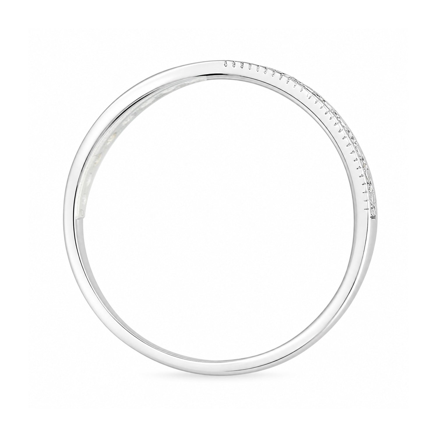 9ct White Gold Cubic Zirconia Crossover Ring