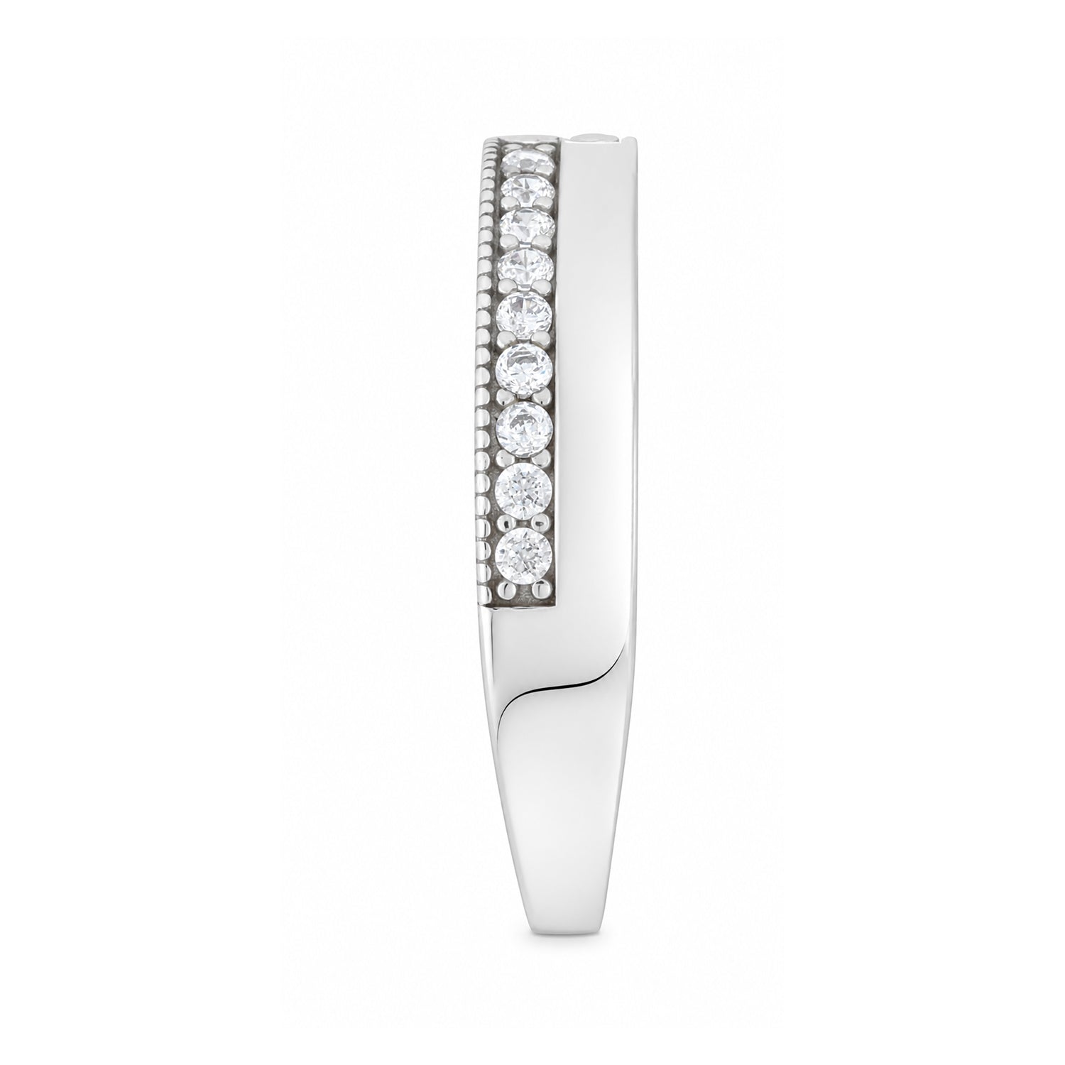 9ct White Gold Cubic Zirconia Crossover Ring