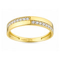 9ct Yellow Gold Cubic Zirconia Crossover Band Ring