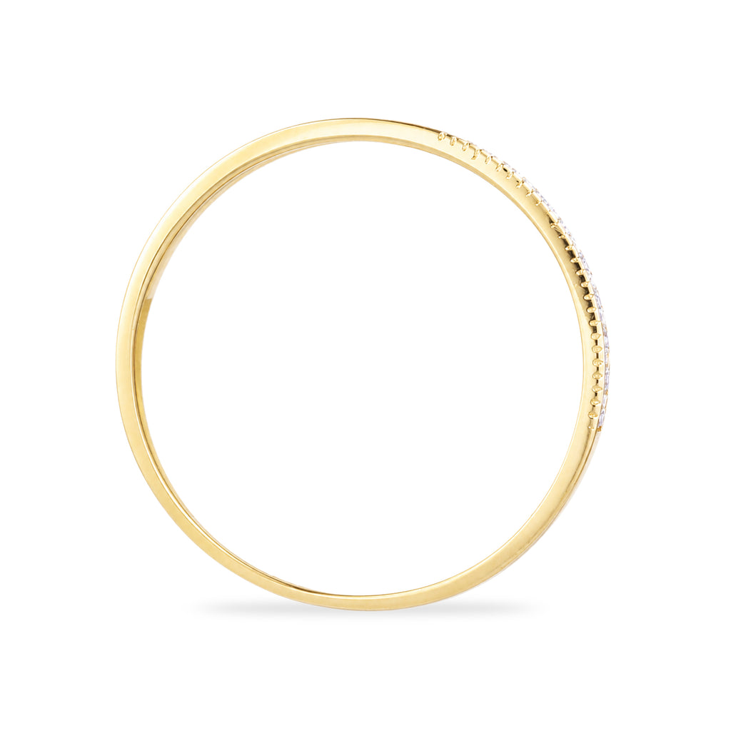 9ct Yellow Gold Cubic Zirconia Crossover Band Ring