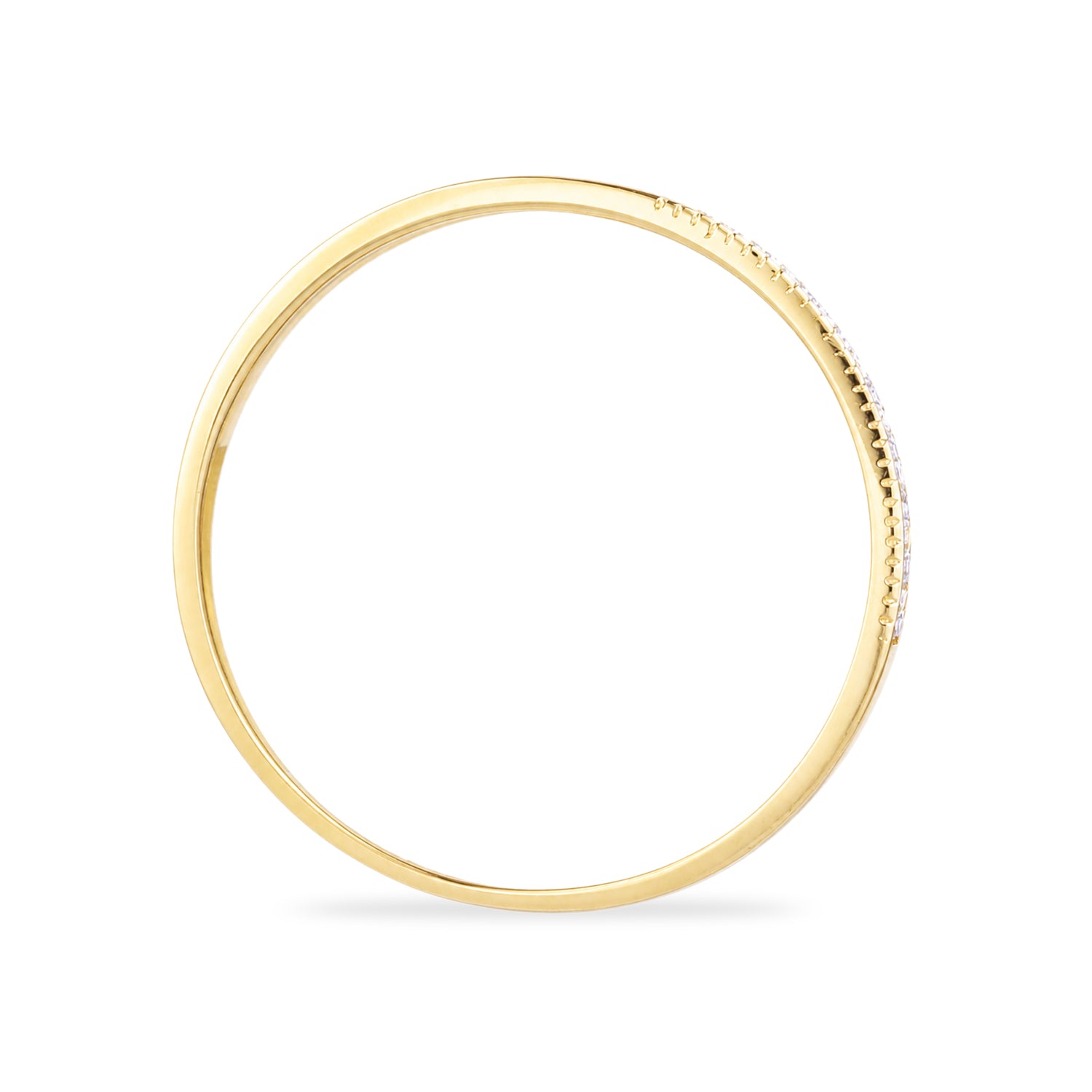9ct Yellow Gold Cubic Zirconia Crossover Band Ring