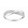 9ct White Gold Cubic Zirconia Crossover Ring