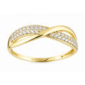9ct Yellow Gold Cubic Zirconia Crossover Ring