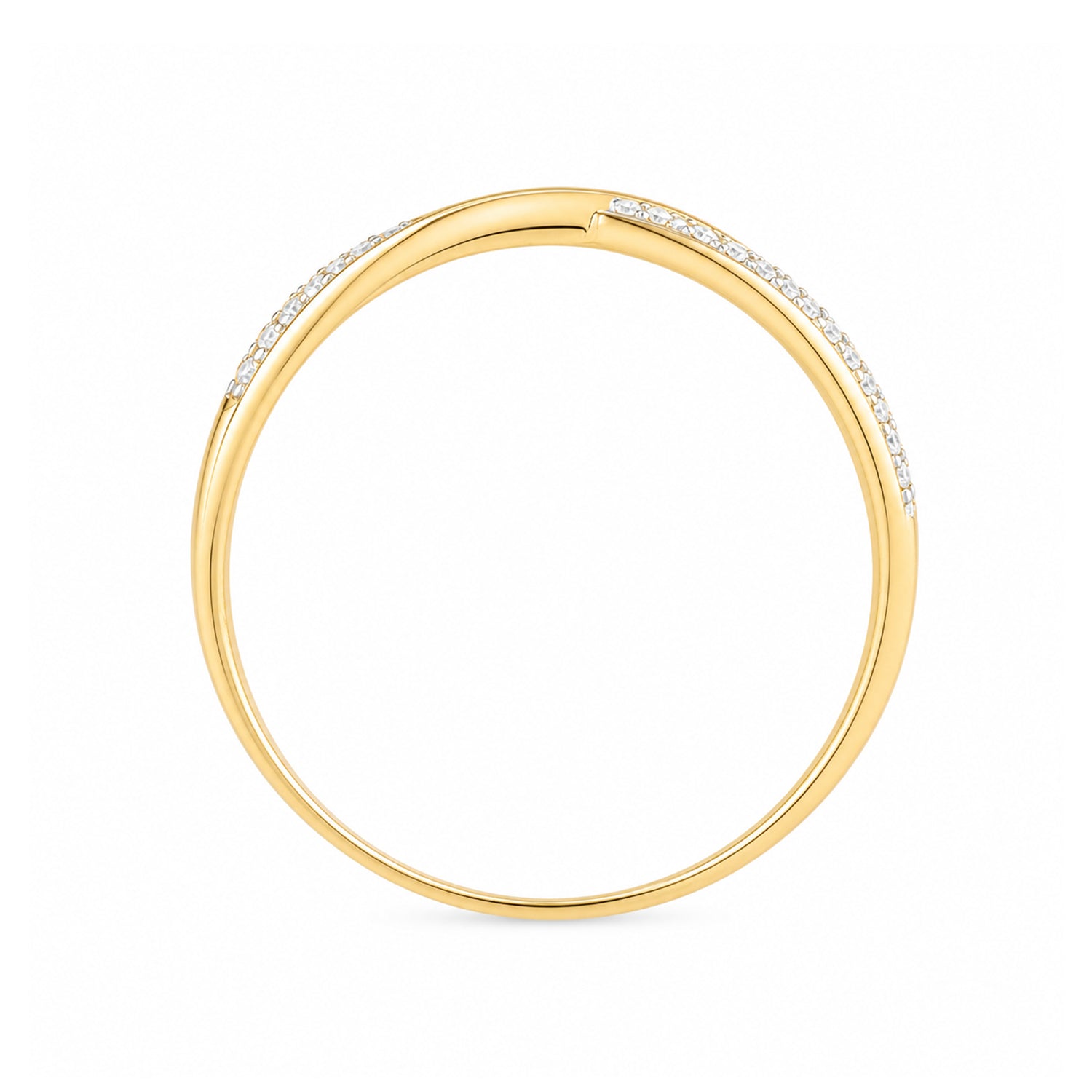 9ct Yellow Gold Cubic Zirconia Crossover Ring
