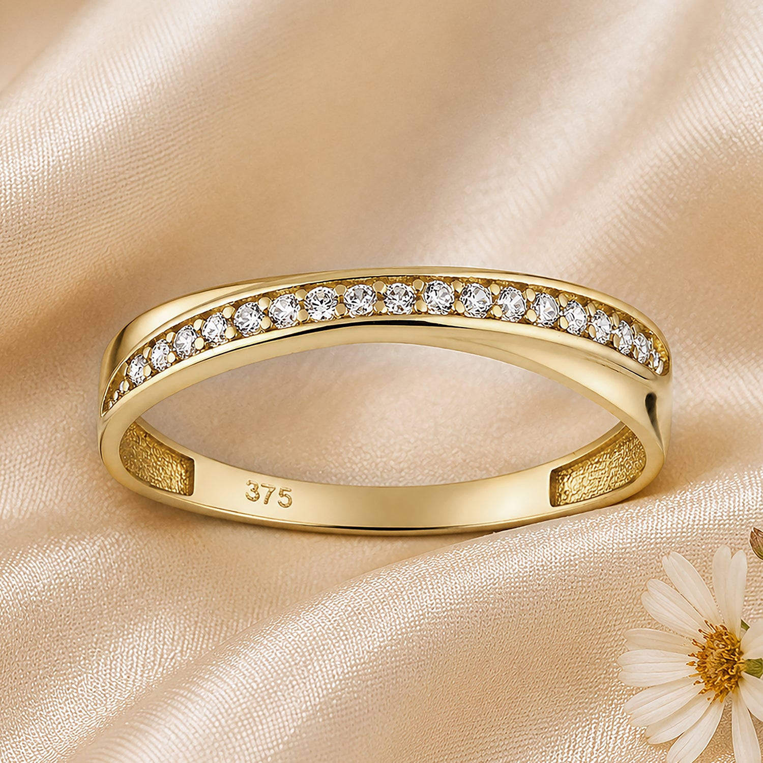 9ct Yellow Gold Cubic Zirconia Eternity Ring
