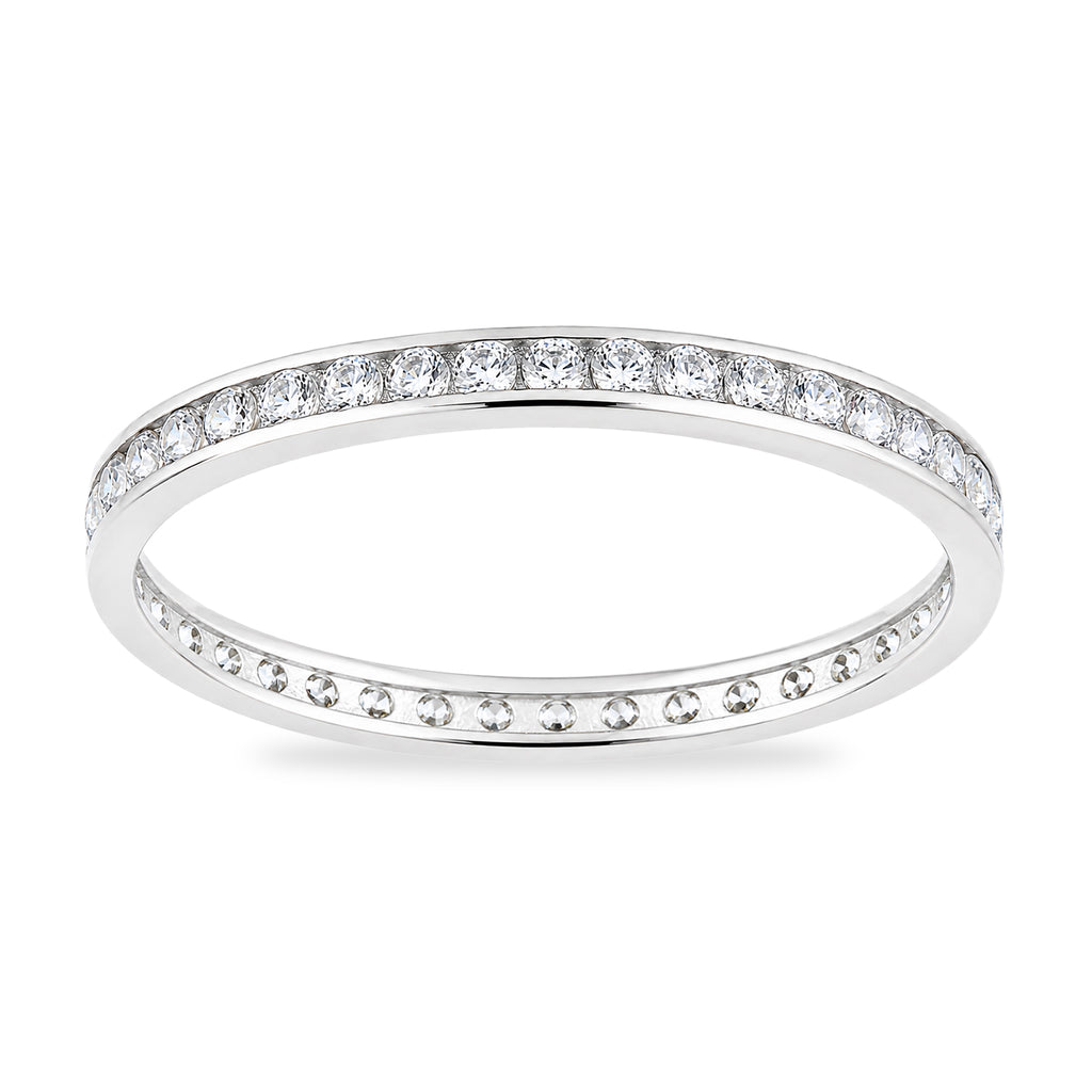 9ct White Gold Cubic Zirconia Full Eternity Ring