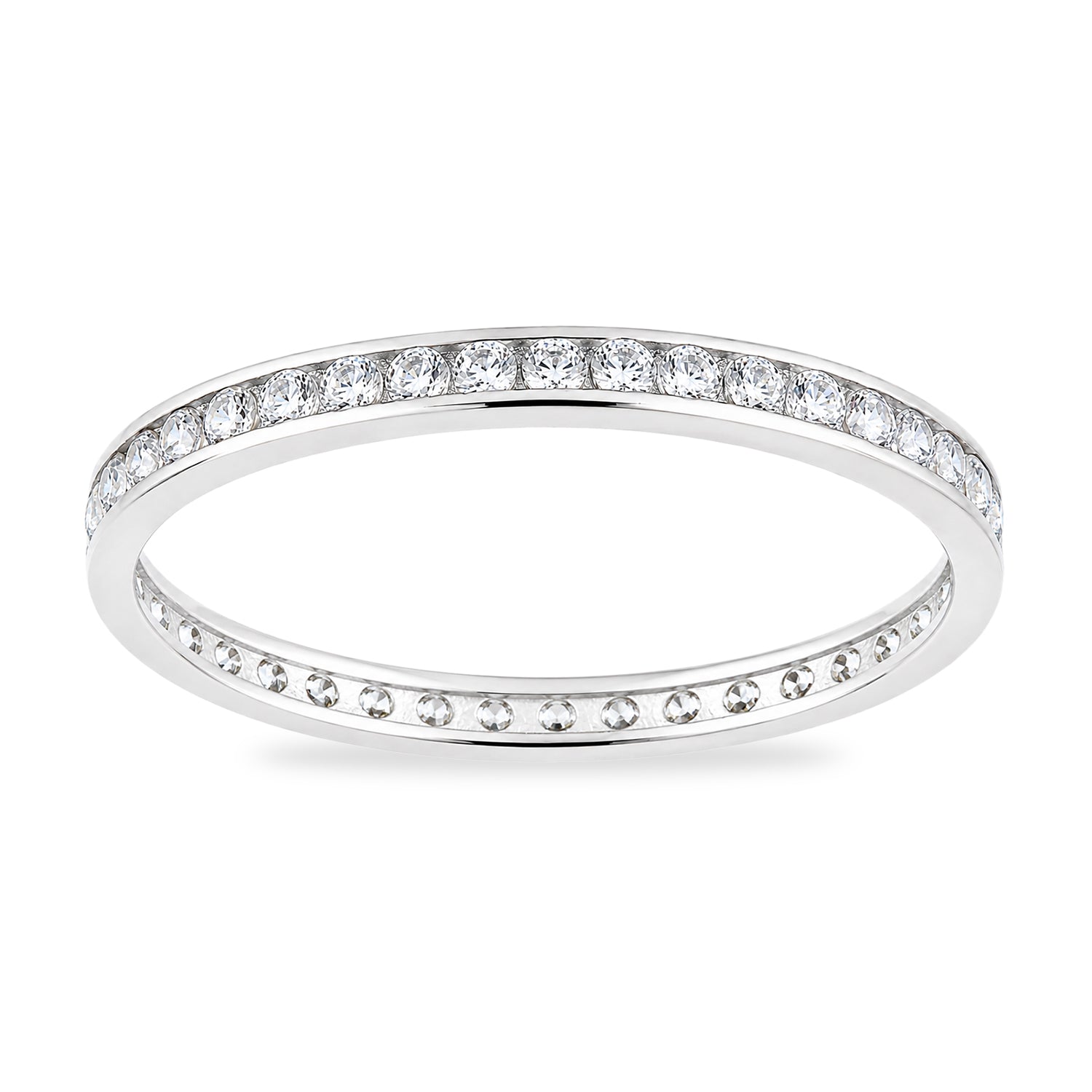 9ct White Gold Cubic Zirconia Full Eternity Ring