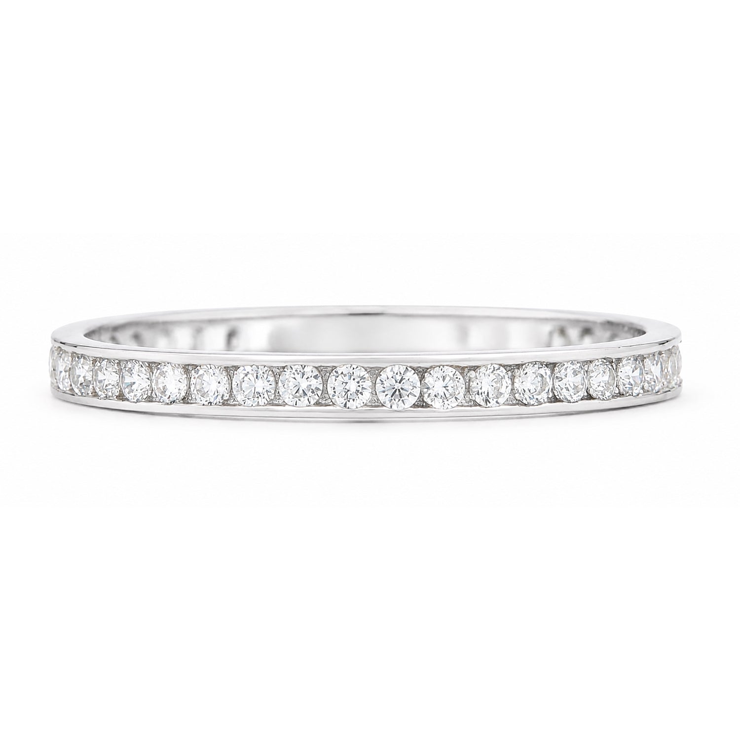 9ct White Gold Cubic Zirconia Full Eternity Ring