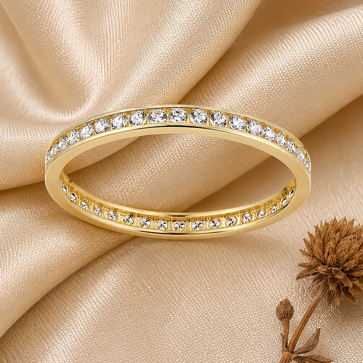 9ct Yellow Gold Cubic Zirconia Full Eternity Ring