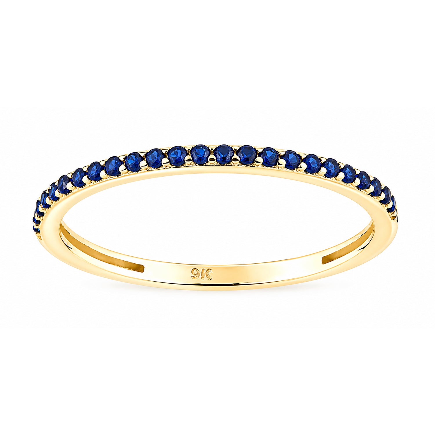 9ct Yellow Gold Blue Cubic Zirconia Ring