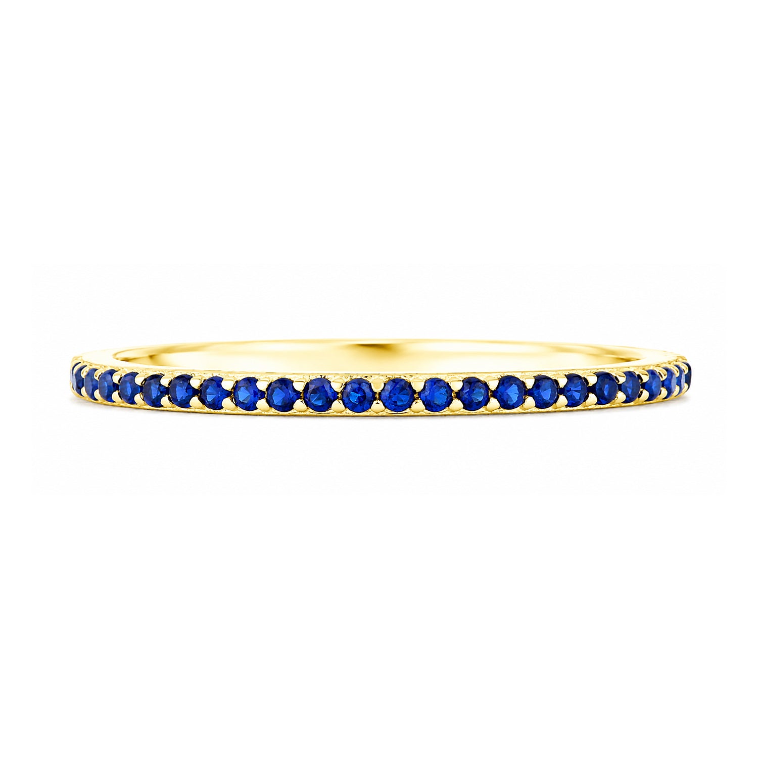 9ct Yellow Gold Blue Cubic Zirconia Ring