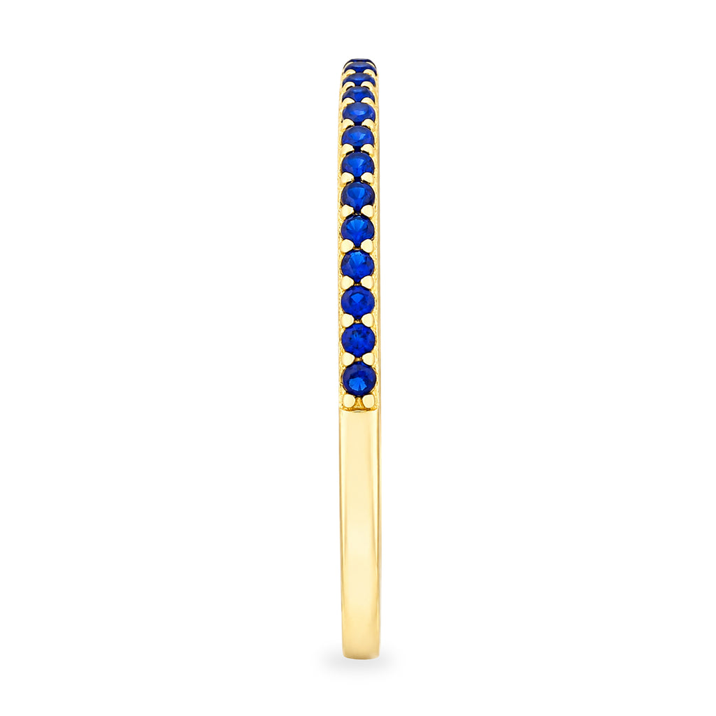 9ct Yellow Gold Blue Cubic Zirconia Ring