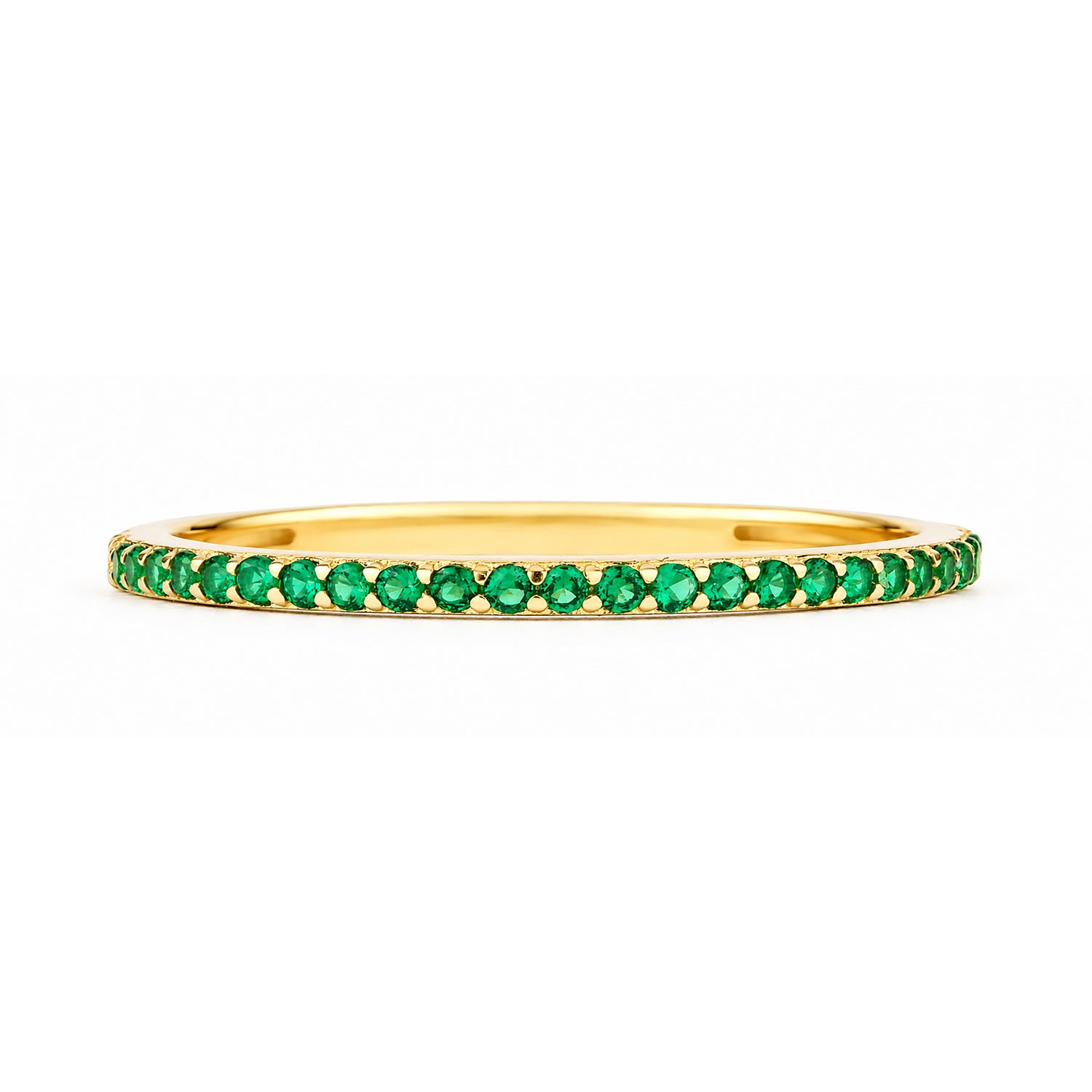9ct Yellow Gold Green Cubic Zirconia Ring