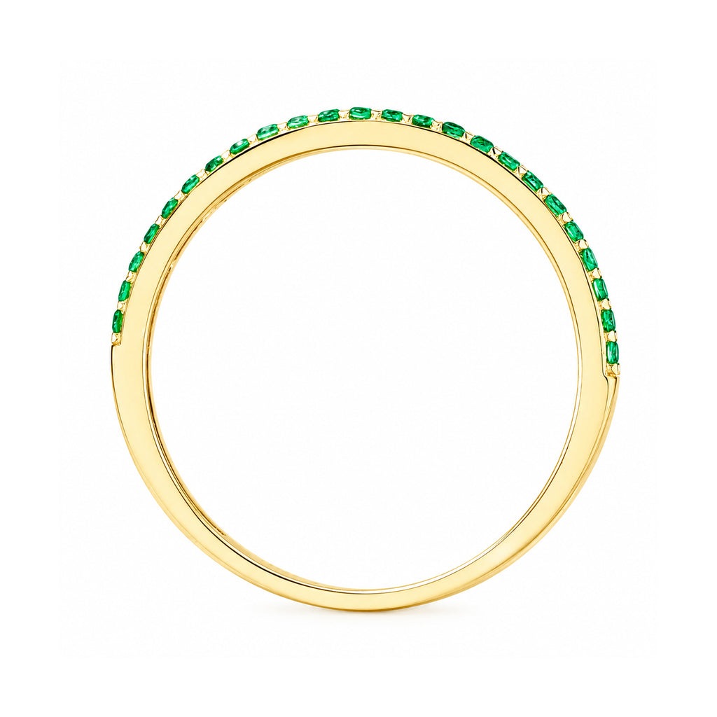 9ct Yellow Gold Green Cubic Zirconia Ring
