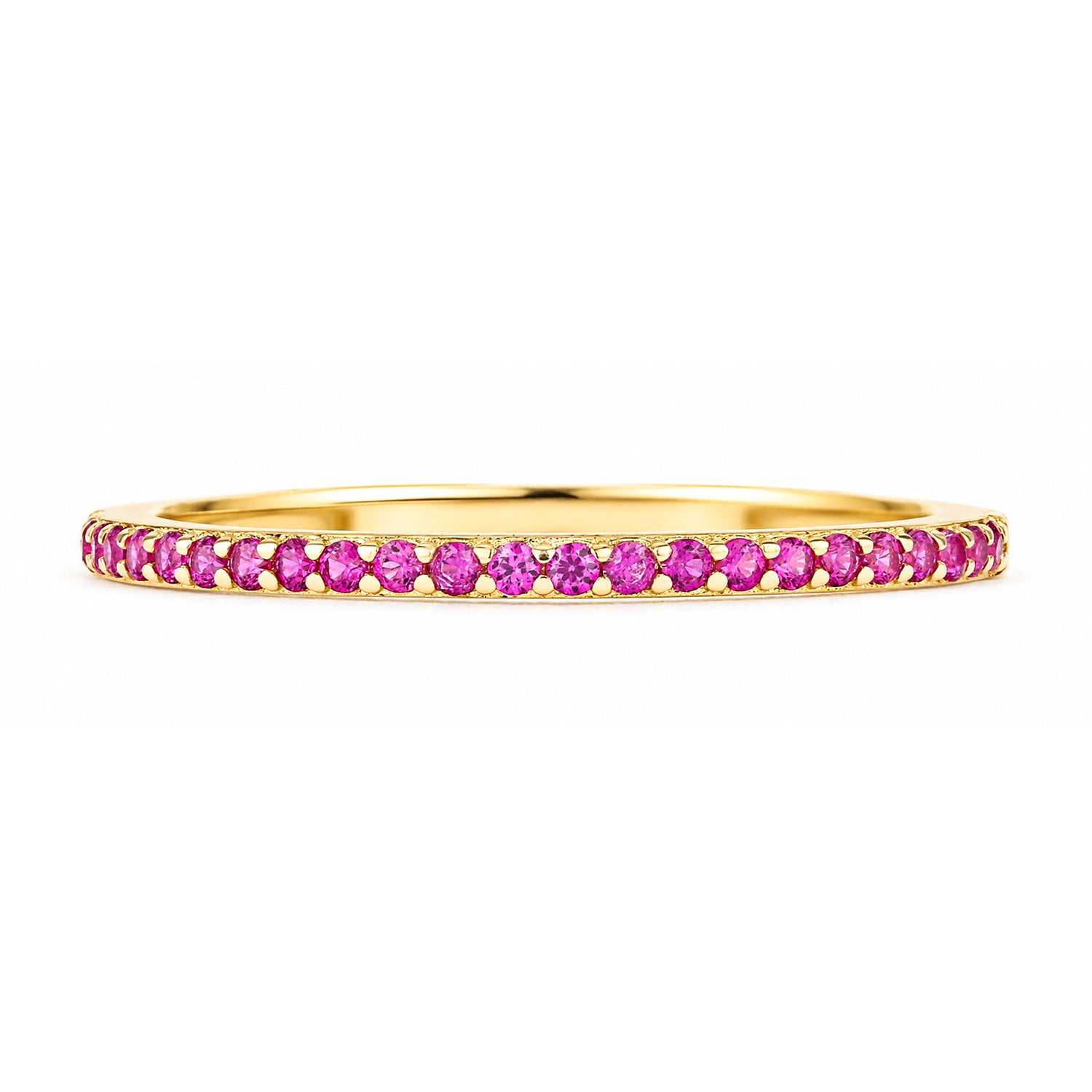 9ct Yellow Gold Red Cubic Zirconia Ring