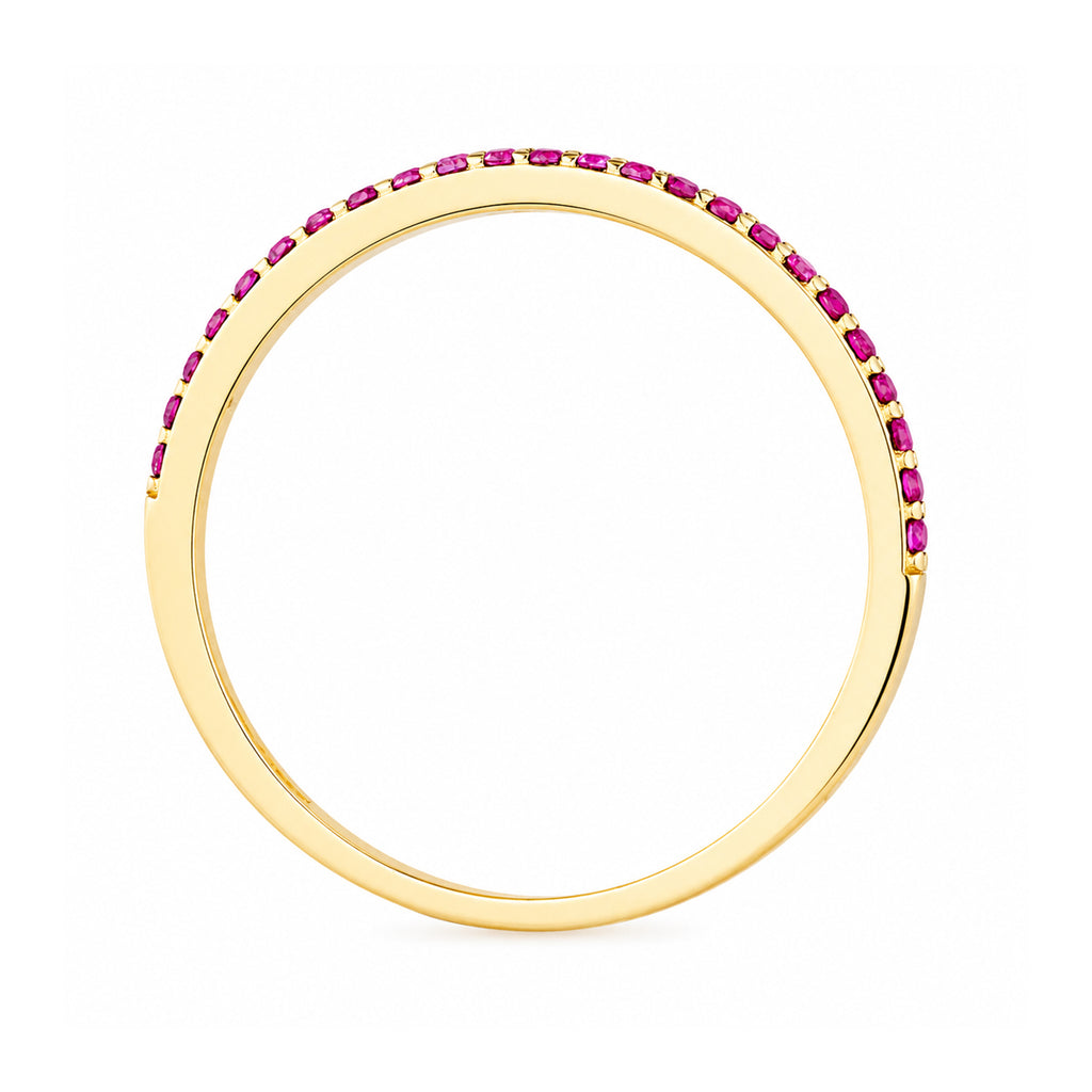 9ct Yellow Gold Red Cubic Zirconia Ring