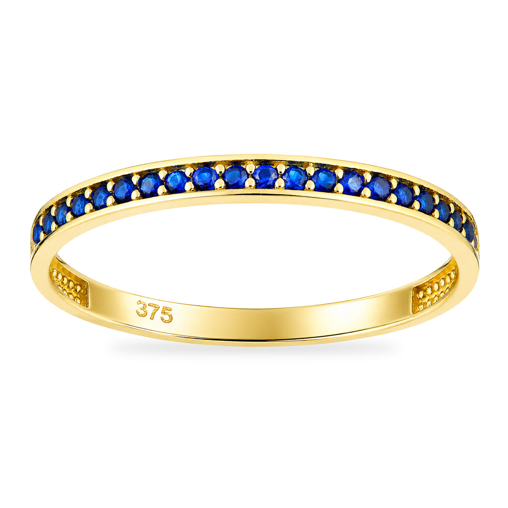 9ct Yellow Gold Sapphire Colour Eternity Band