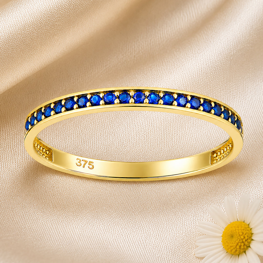 9ct Yellow Gold Sapphire Colour Eternity Band