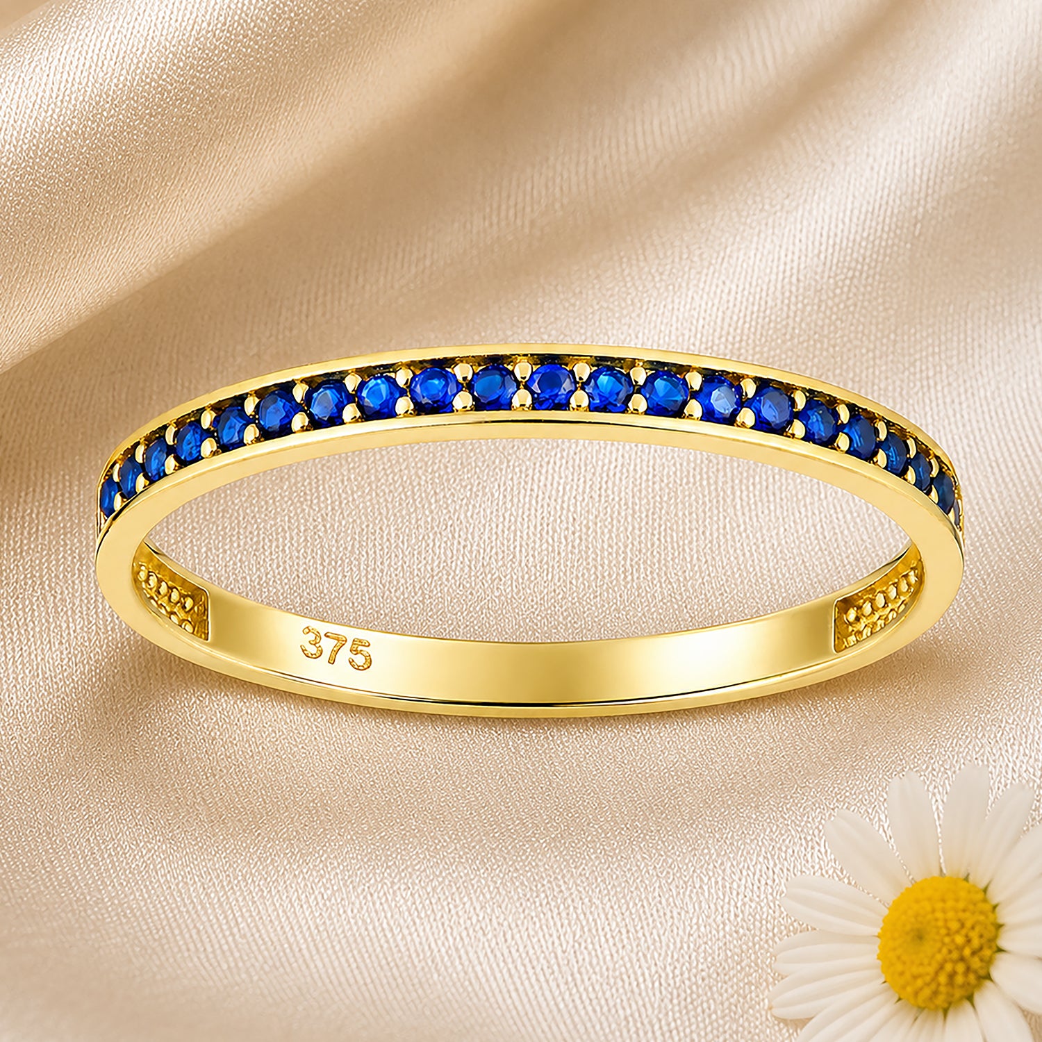 9ct Yellow Gold Sapphire Colour Eternity Band