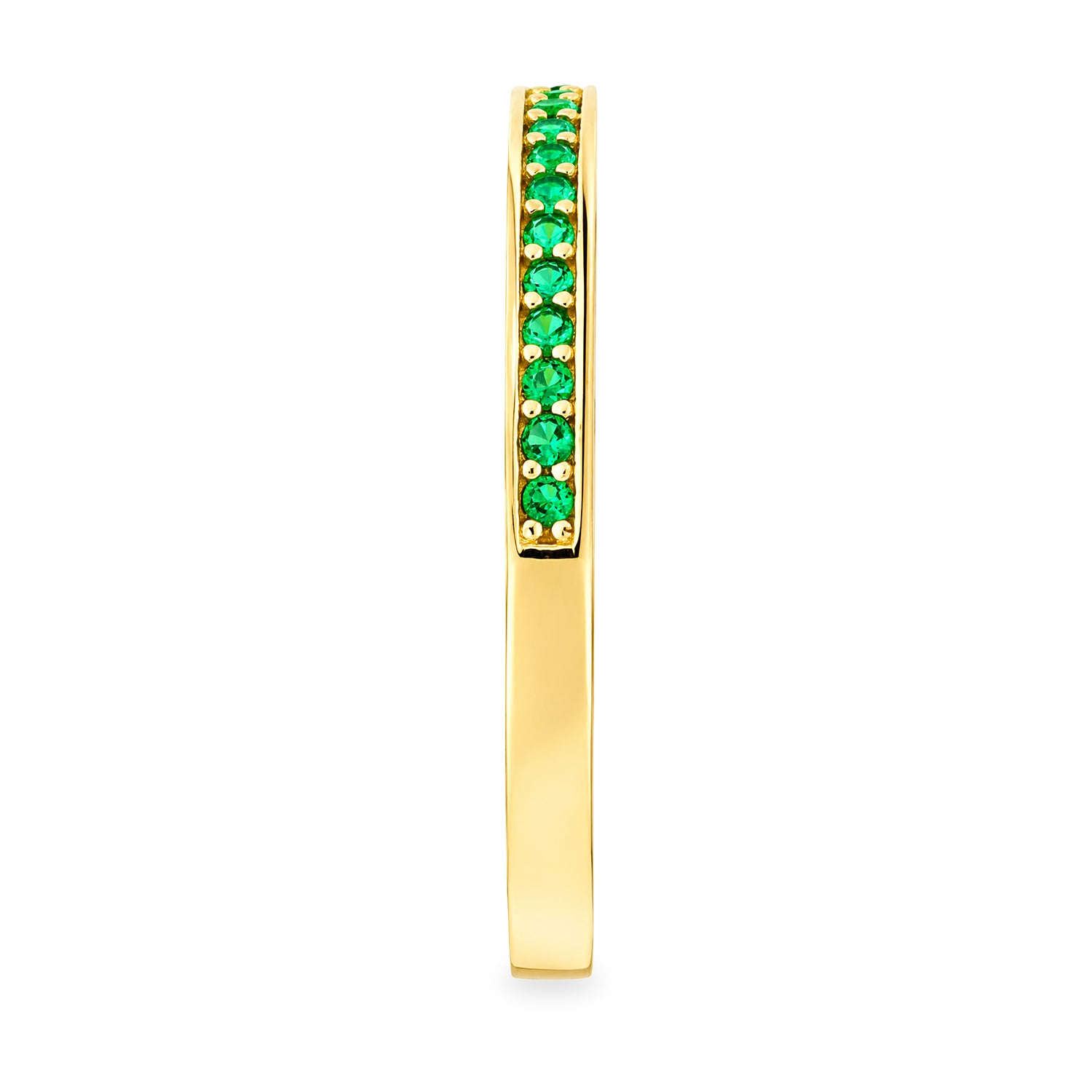 9ct Yellow Gold CZ Emerald Eternity Ring