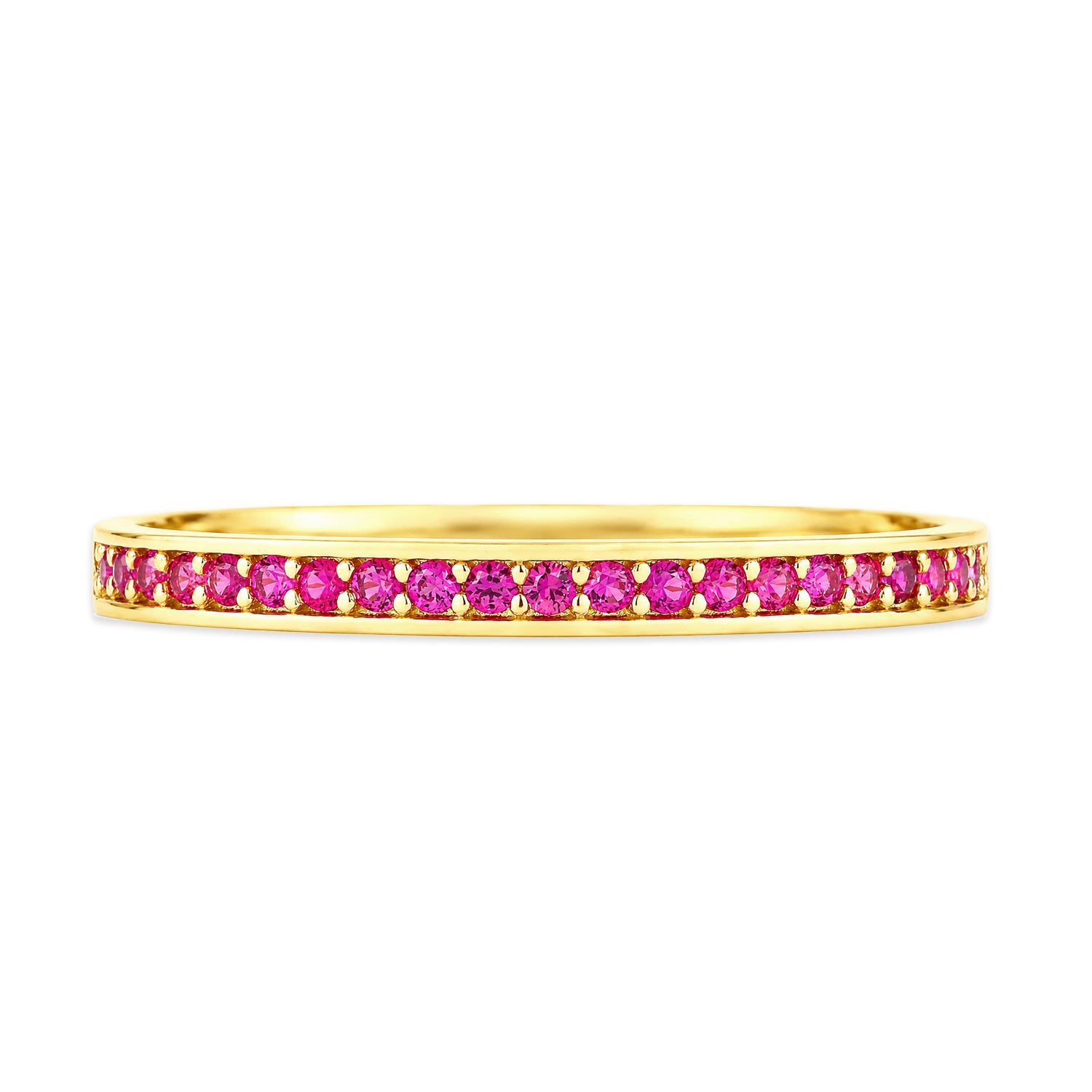 9ct Yellow Gold CZ Ruby Eternity Ring