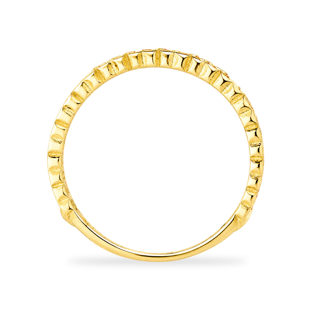 9ct Yellow Gold CZ Amethyst Lattice Band Eternity Ring