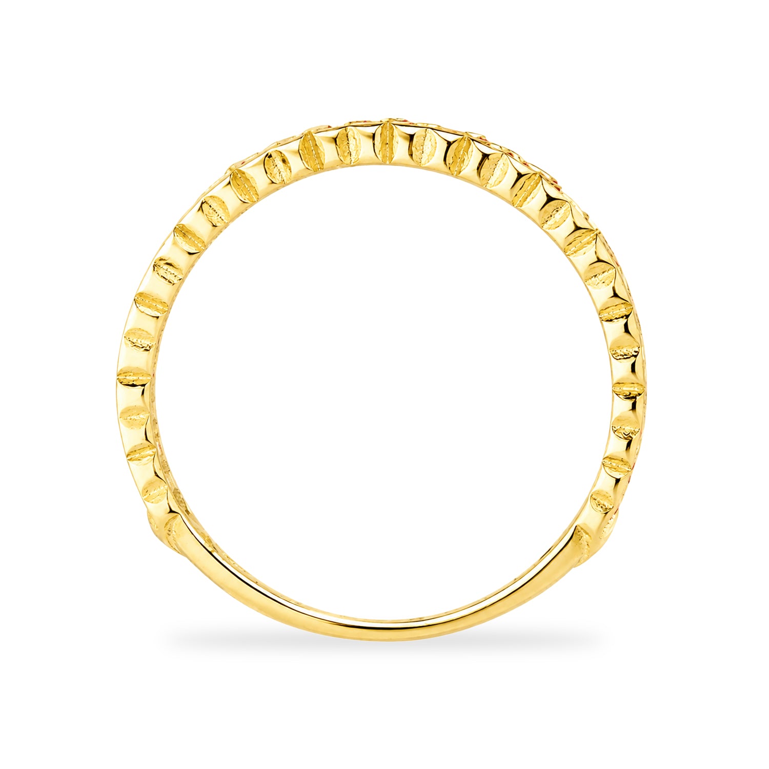 9ct Yellow Gold CZ Amethyst Lattice Band Eternity Ring
