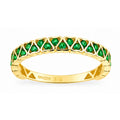 9ct Yellow Gold CZ Emerald Lattice Band Eternity Ring