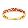 9ct Yellow Gold CZ Ruby Lattice Band Eternity Ring