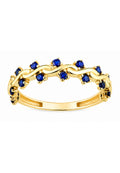 9ct Yellow Gold CZ Sapphire Wave Eternity Ring