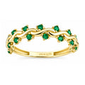 9ct Yellow Gold CZ Emerald Wave Eternity Ring