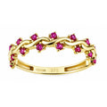 9ct Yellow Gold CZ Ruby Wave Eternity Ring