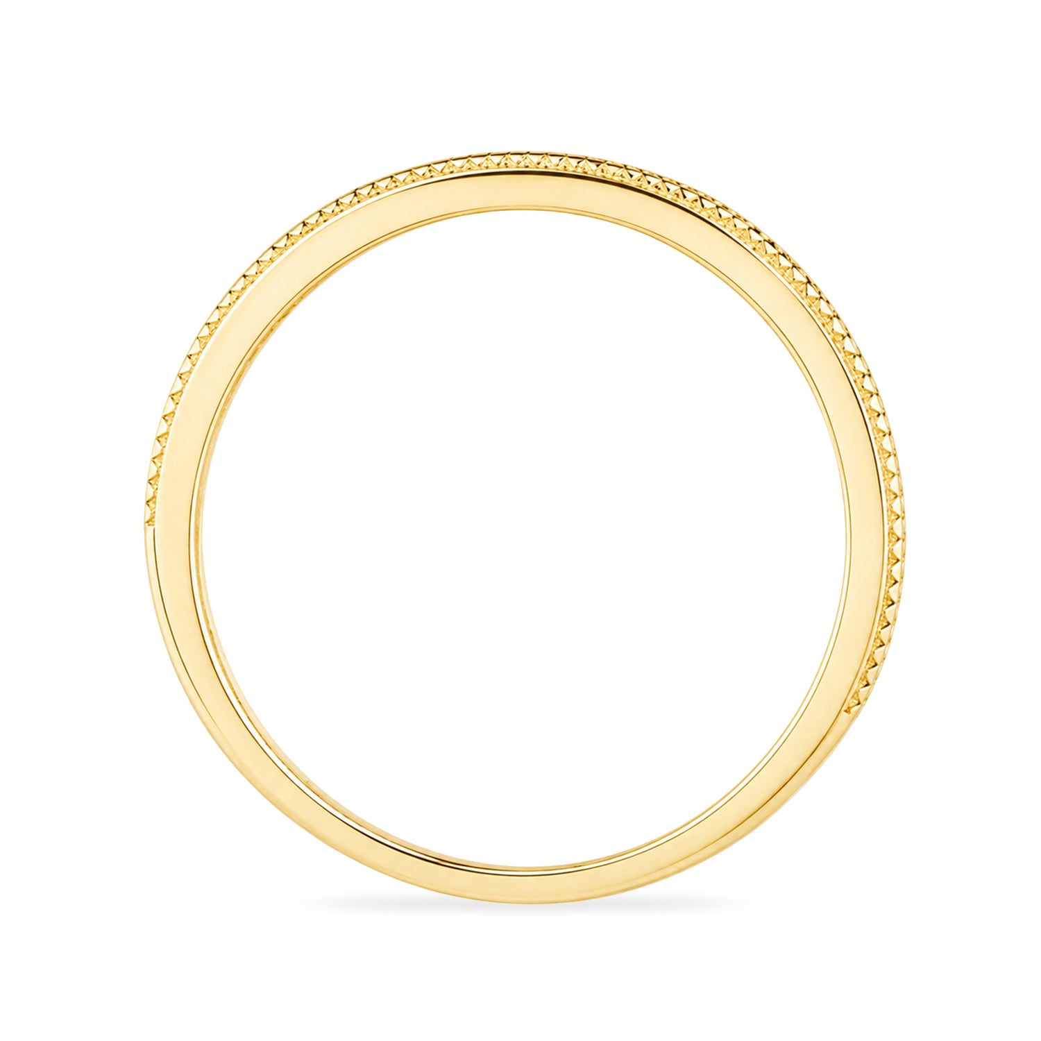 9ct Yellow Gold CZ Sapphire Eternity Ring with Heart Edge