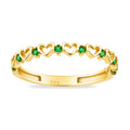 9ct Yellow Gold CZ Emerald Heart Eternity Ring