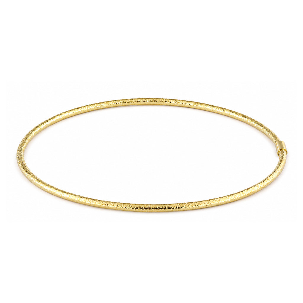 9ct Yellow Gold 6.5cm Diamond Cut Closed Bangle