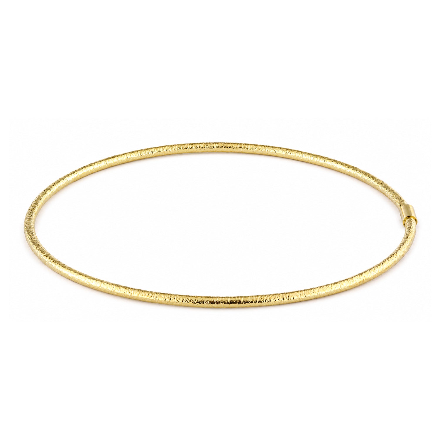 9ct Yellow Gold 6.5cm Diamond Cut Closed Bangle