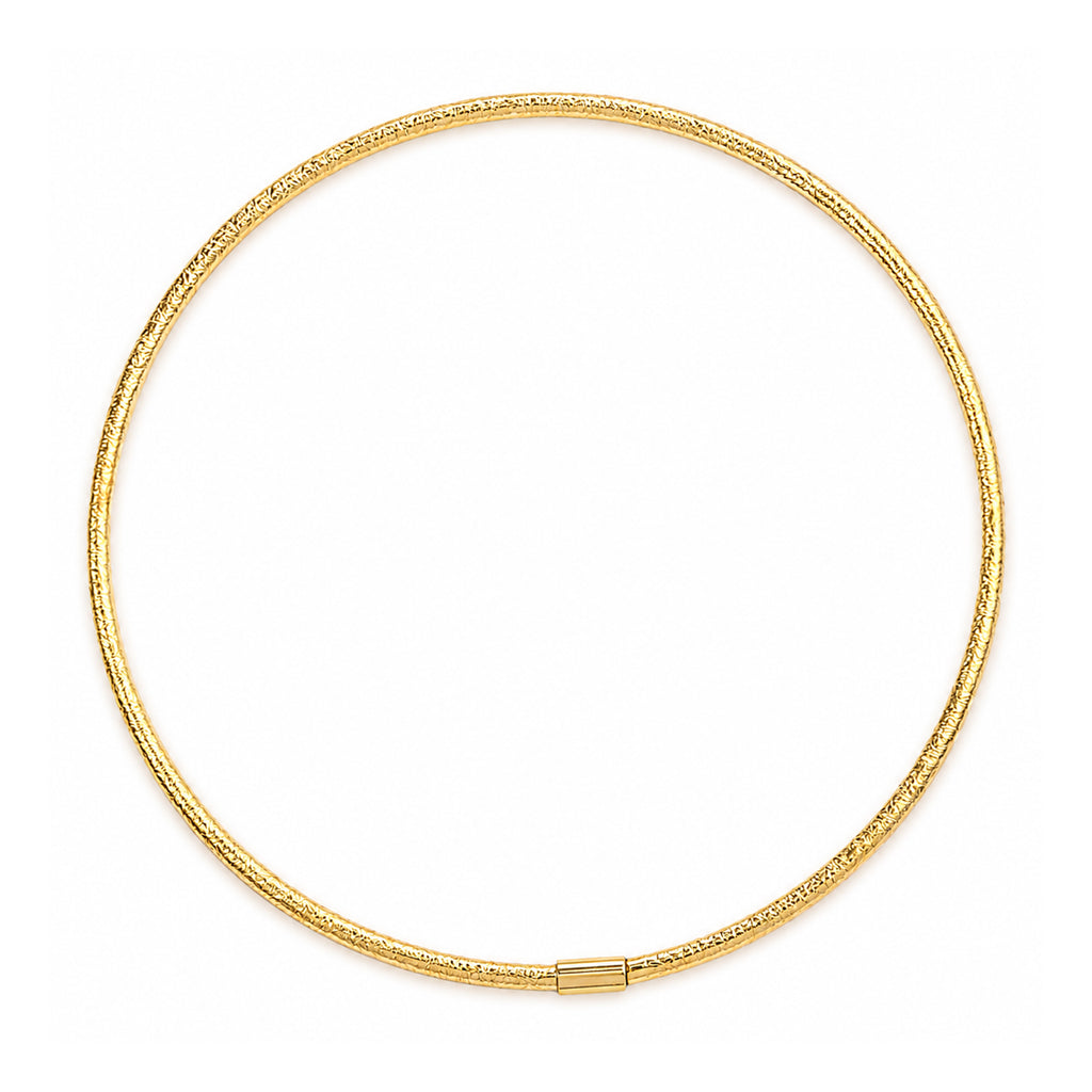 9ct Yellow Gold 6.5cm Diamond Cut Closed Bangle