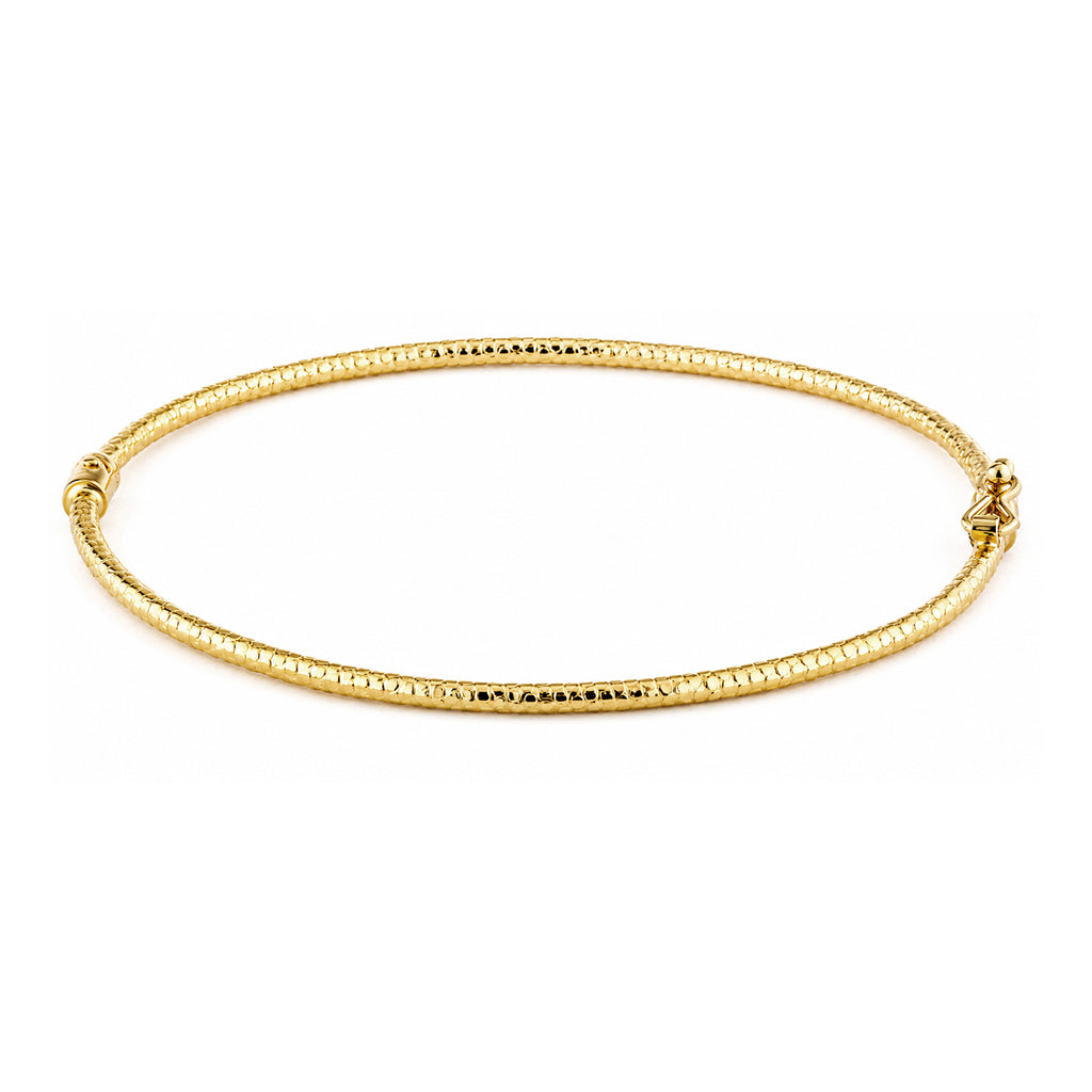 9ct Yellow Gold 6x5cm Diamond Cut Bangle