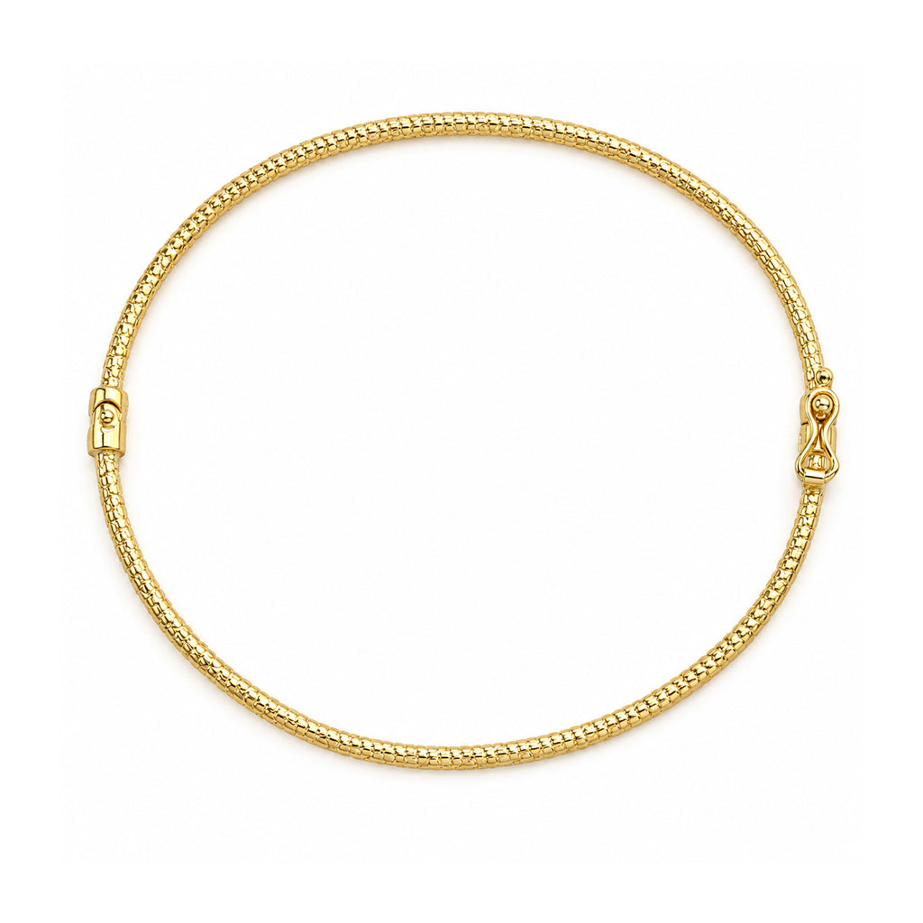 9ct Yellow Gold 6x5cm Diamond Cut Bangle