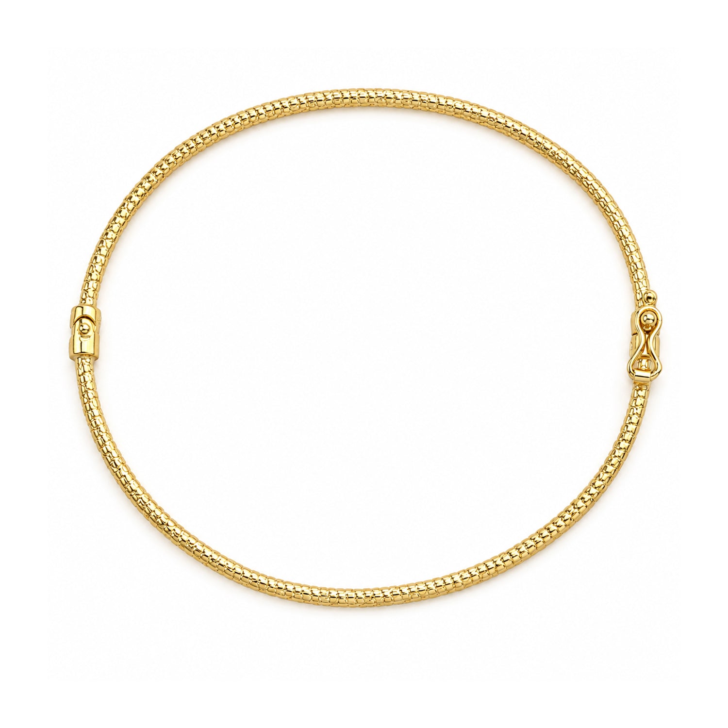 9ct Yellow Gold 6x5cm Diamond Cut Bangle