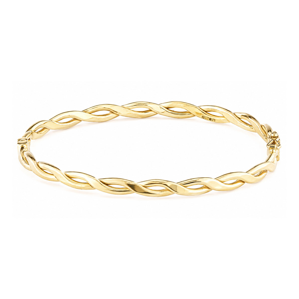 9ct Yellow Gold 6x5cm Infinity Bangle