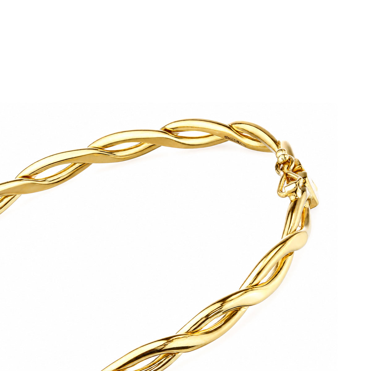 9ct Yellow Gold 6x5cm Infinity Bangle