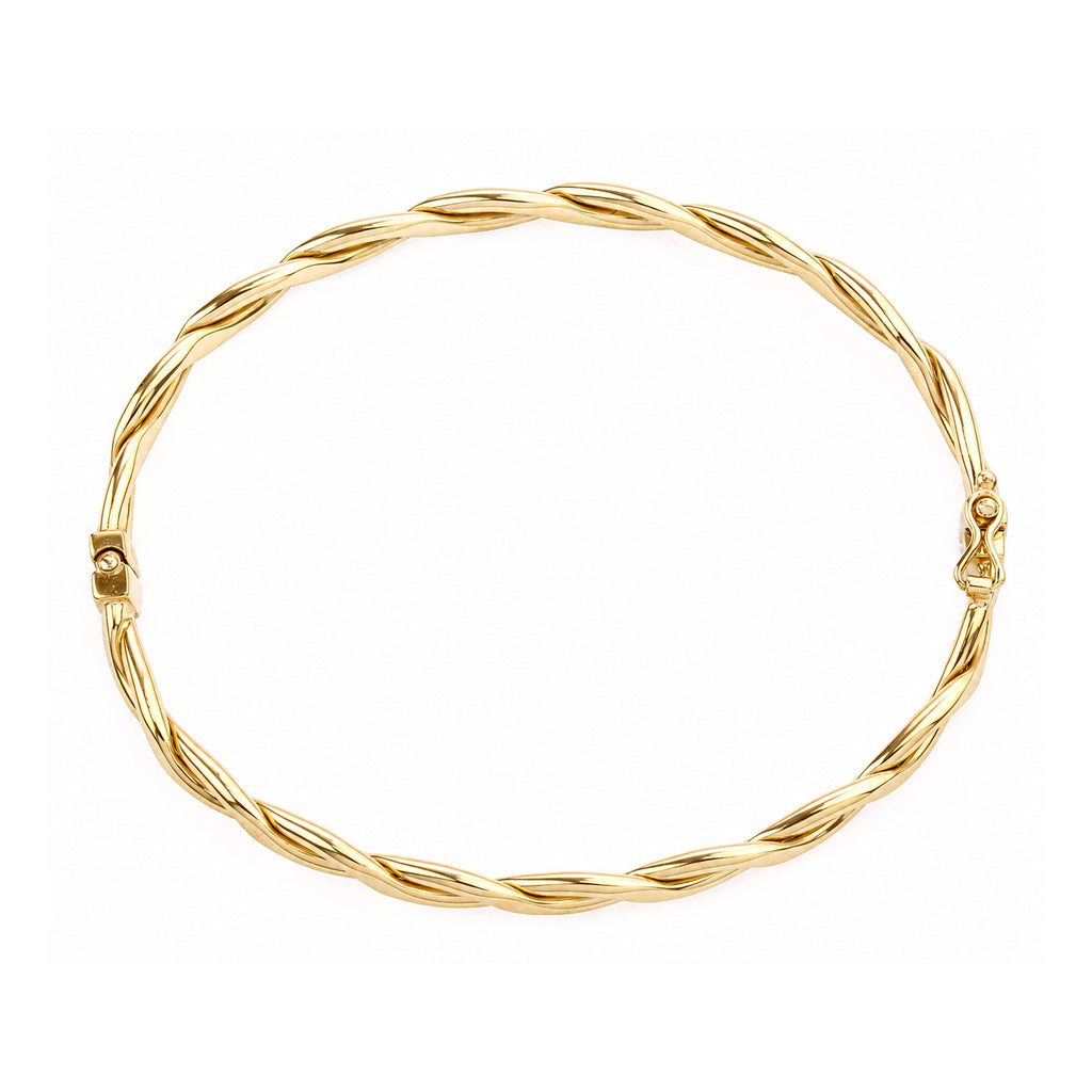 9ct Yellow Gold 6x5cm Infinity Bangle